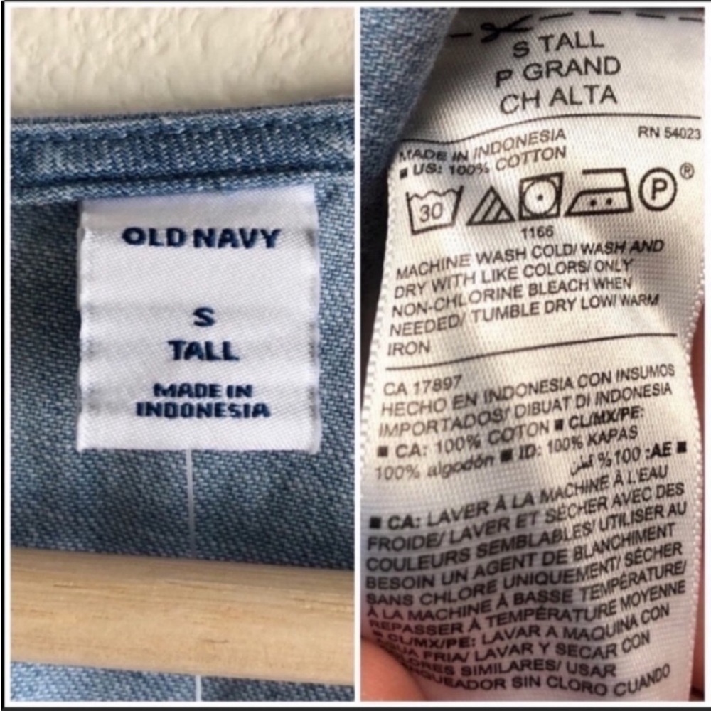 OLD NAVY NWT Chambray Wrap Jumpsuit sz Small Tall - Picture 5 of 7